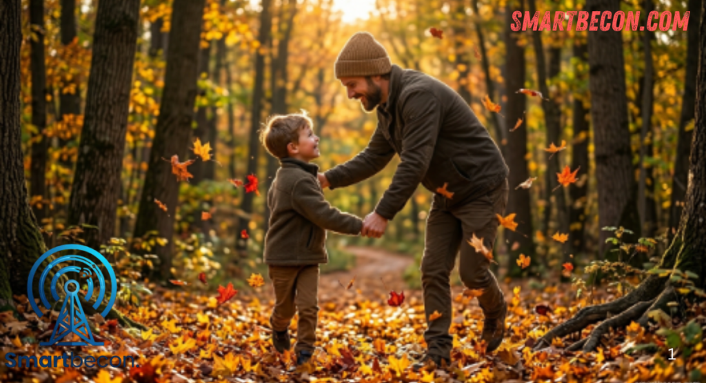 father and son caption