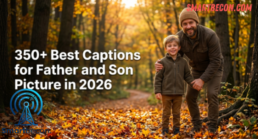 father and son caption