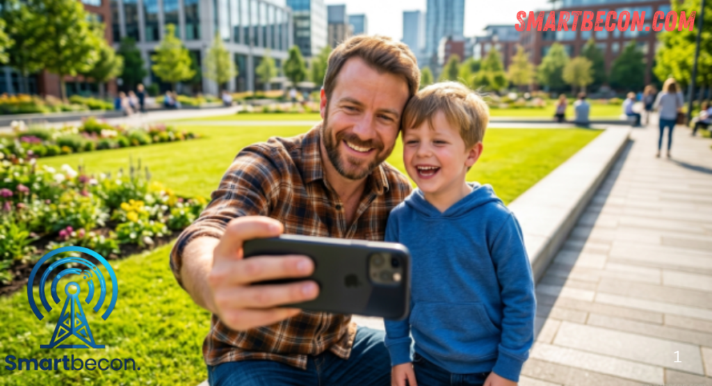 father and son caption