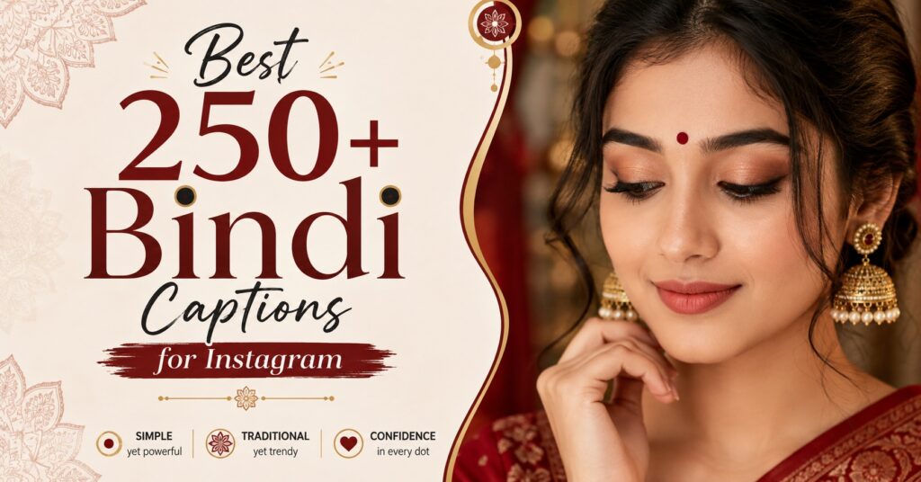 Best 250+ Bindi Captions for Instagram (Hindi + English) – Stylish, Short & Desi Vibes
