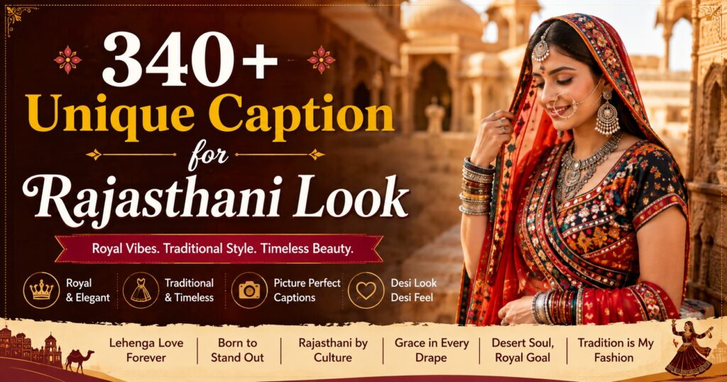 340+ Unique Caption for Rajasthani Look for Instagram | Royal Bloodline Vibes