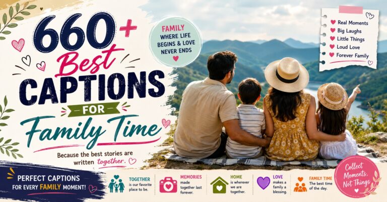 660+ Best Captions for Family Time That Feel Like Home & Capture Every Precious Moment