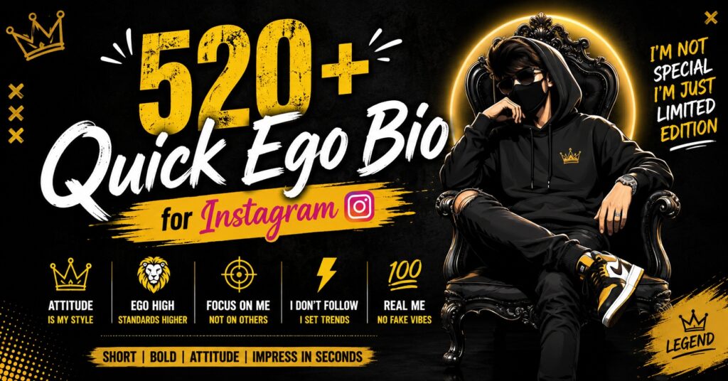 520+ Quick Ego Bio for Instagram That Command Respect