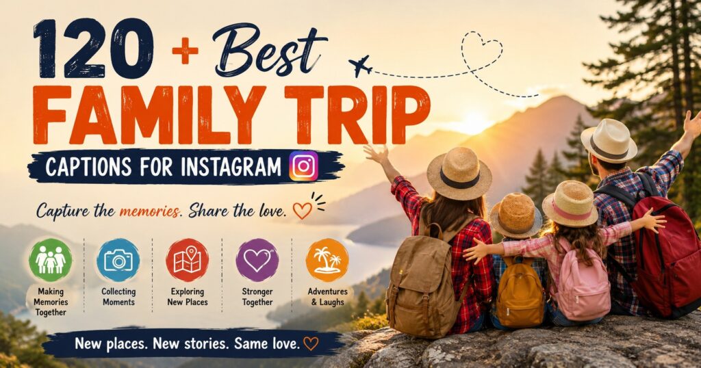120+ Best Family Trip Captions for Instagram, TikTok & Facebook