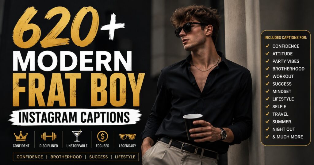620+ Modern Frat Boy Captions That Feel Bold, Real, and Brotherhood-Strong