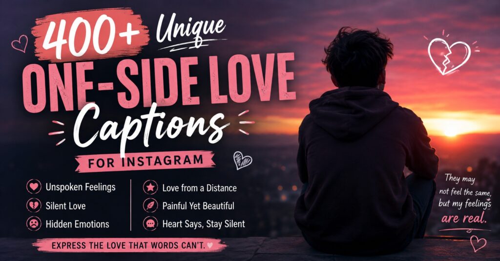 400+ Unique One Side Love Captions for Instagram That Hurt Beautifully