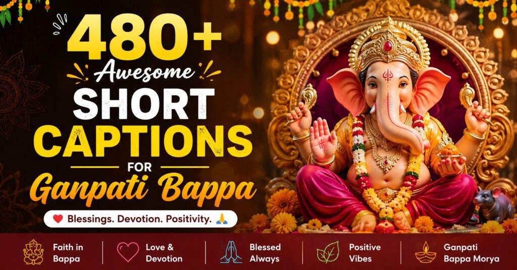 480+ Awesome Short Captions for Ganpati Bappa For Instagram