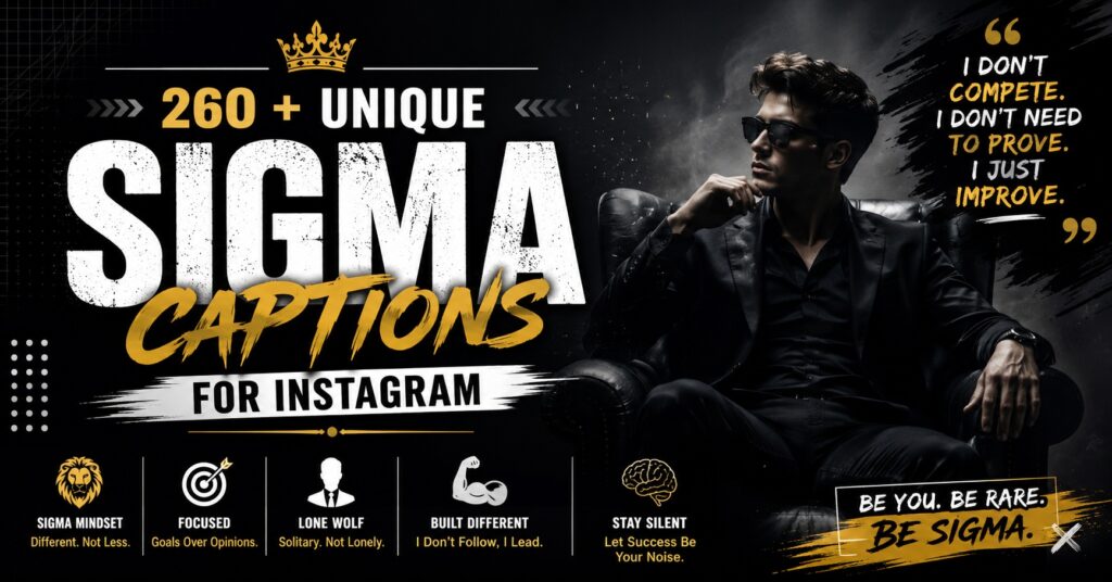 260+ Unique Sigma Captions for Instagram: Best & Royal Quotes