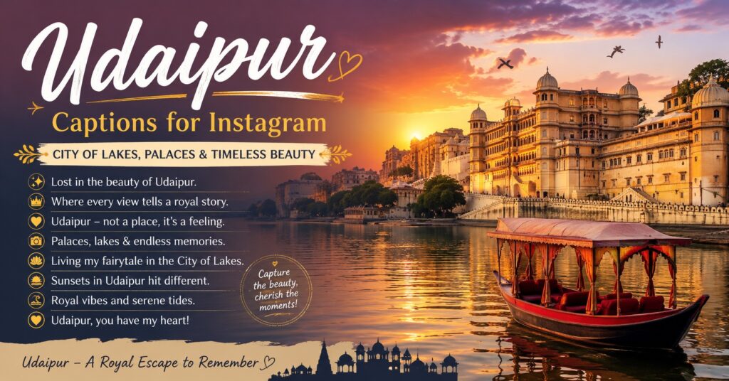 150+ New Udaipur Captions for Instagram to Wow Your Followers