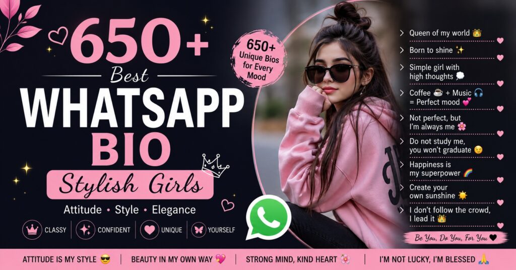 650+ Best WhatsApp Bio Stylish Girls and Boys for 2026